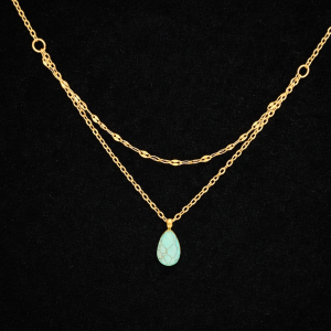 Collier perle turquoise - image 2