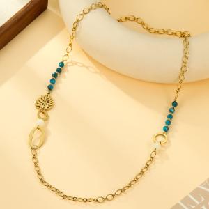 Collier sautoir feuille tropical - image 2